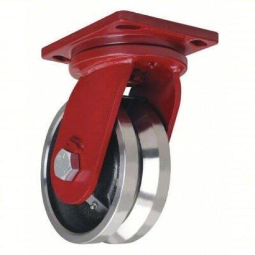DESCRIPTION: (1) PLATE CASTER, SWIVEL BRAND/MODEL: HAMILTON #52YU13 INFORMATION: CONCRETE, STEEL, SWIVEL SIZE: 8" WHEEL DIAMETER, 3" WIDE, 10-1/2" MOU