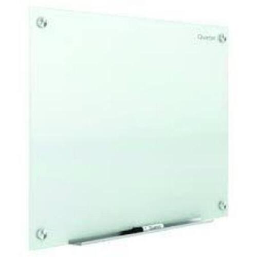 DESCRIPTION: (1) GLASS DRY ERASE BOARD BRAND/MODEL: QUARTET #G7248W-A INFORMATION: WHITE, GLASS, INFINITY GLASS SIZE: 72" X 48" RETAIL$: $419.03 EA QT
