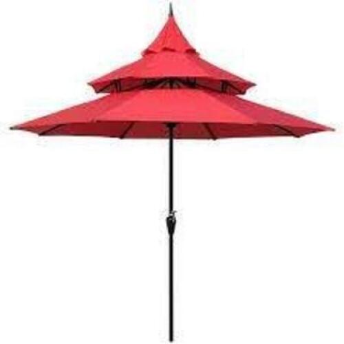 DESCRIPTION: (1) PATIO UMBRELLA BRAND/MODEL: PAGODA #300005 INFORMATION: ORANGE SIZE: 9' RETAIL$: $69.99 EA QTY: 1