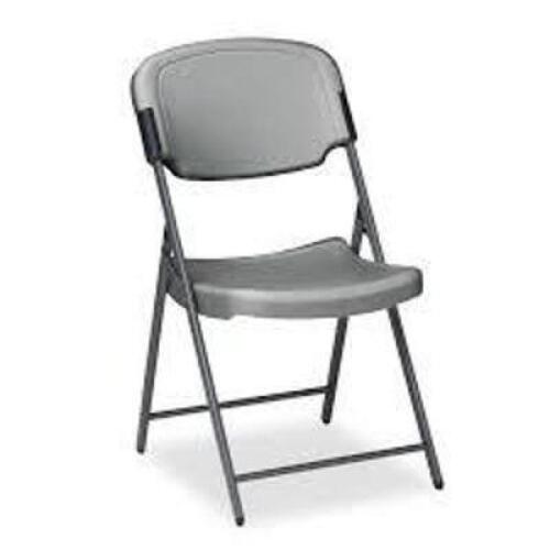 DESCRIPTION: (1) FOLDING CHAIR BRAND/MODEL: ICEBURG INFORMATION: GRAY, PLASTIC RETAIL$: $108.00 EA QTY: 1