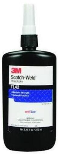 DESCRIPTION: (4) BOTTLES OF THREADLOCKER BRAND/MODEL: 3M #TL42 INFORMATION: BLUE SIZE: 8.45 FL OZ BOTTLES RETAIL$: $17.29 EA QTY: 4