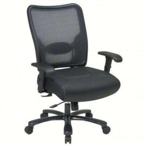 DESCRIPTION: (1) TALL EXECUTIVE CHAIR BRAND/MODEL: OFFICE STAR #75-47A773 INFORMATION: BLACK, LEATHER, MESH MATERIAL SIZE: 21-7/8" BACK HEIGHT RETAIL$