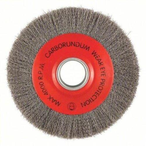 DESCRIPTION: (4) WIRE WHEEL BRUSH BRAND/MODEL: PRODUCT NUMBER #443N45 INFORMATION: CRIMPED, STEEL SIZE: 10" X 1-5/8" W X 2" ARBOR RETAIL$: $18.58 EA Q