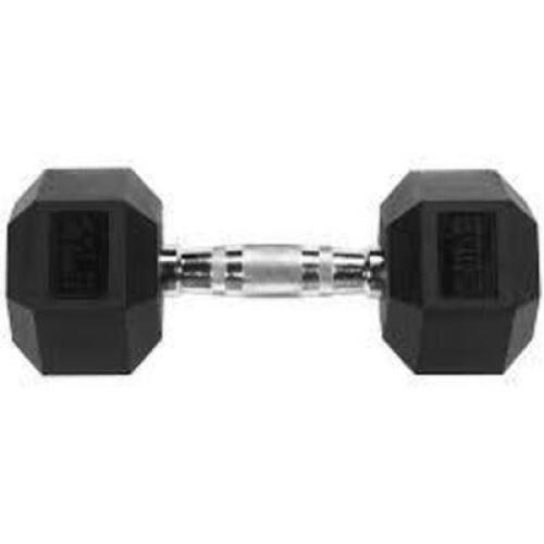 DESCRIPTION: (1) RUBBER HEX DUMBBELL BRAND/MODEL: BALANCEFROM #SDRS-020 INFORMATION: BLACK RETAIL$: $39.99 TOTAL QTY: 1