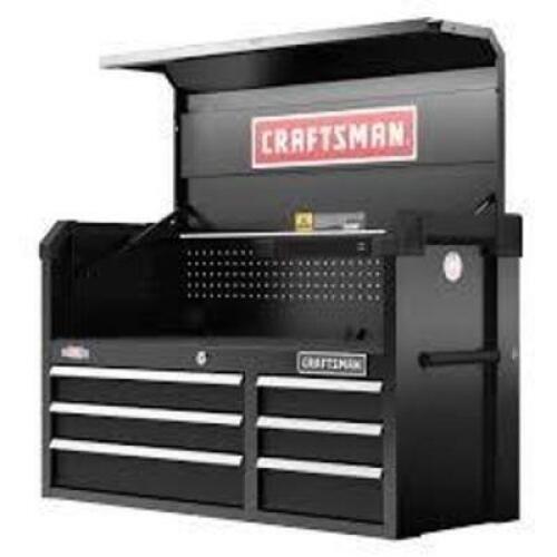 DESCRIPTION: (1) TOOL BOXBRAND/MODEL: CRAFTSMANINFORMATION: BLACK, 6 DRAWER, WITH OUTLETSIZE: APPROX 40 1/2" X 16" X 25"RETAIL$: $810.16 EAQTY: 1
