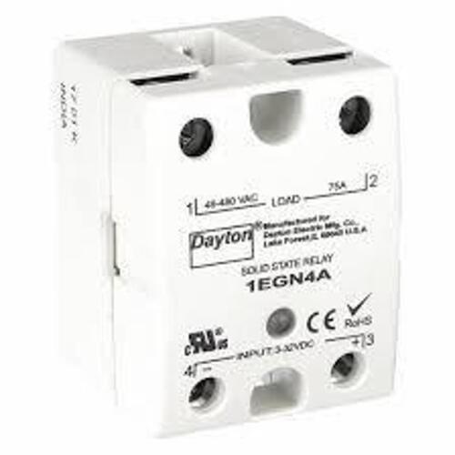 DESCRIPTION: (4) SOLID STATE RELAY BRAND/MODEL: DAYTON #1EGJ2 INFORMATION: SURFACE MOUNTED, 10 A MAX OUTPUT CURRENT, TRIAC, AC OUTPUT RETAIL$: 40.37 E
