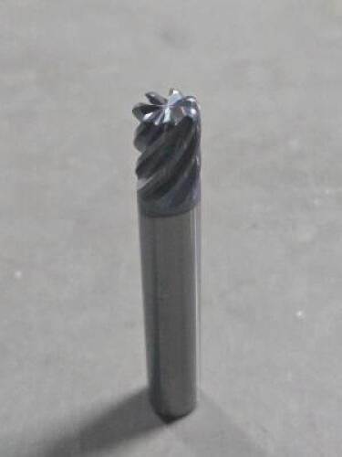 DESCRIPTION: (4) SOLID CARBIDE CORNER RADIUS END MILL BRAND MODEL MA FORD 119160 SIZE: 3/8" DIA 1/2" LOC 0.060CR RETAIL$: $265.21 QTY: 4