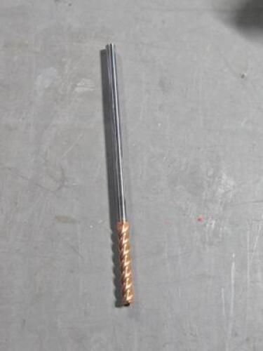 DESCRIPTION: (4) SOLID CARBIDE CORNER RADIUS END MILL BRAND MODEL ACCUPRO 08487415 SIZE: 1/4" DIA 1-1/2" LOC 0.0200" RAD RETAIL$: $210.08 QTY: 4