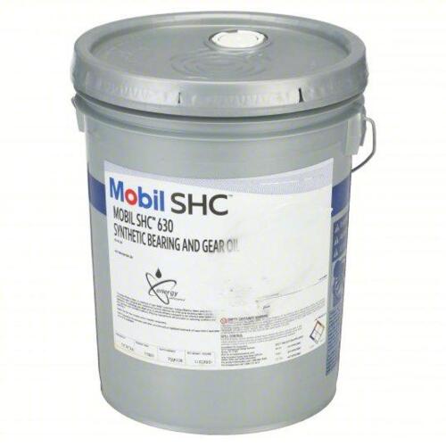 DESCRIPTION: (1) SHC 630 SYNTHETIC BEARING AND GEAR OIL BRAND/MODEL: MOBIL 110843 SIZE: 5 GAL RETAIL$: $463.78 QTY: 1