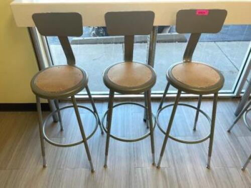 (3) METAL SCIENCE BAR STOOLS
