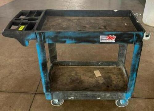 DESCRIPTION: 2-TIER PLASTIC UTILITY CART SIZE: 40"X16"X34" LOCATION: 7TH FLOOR QTY: 1