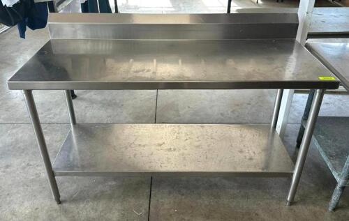 DESCRIPTION: 5' STAINLESS STEEL TABLE WITH WELDED UNDERSHELF SIZE: 60"X24"X35" LOCATION: 8TH FLOOR QTY: 1