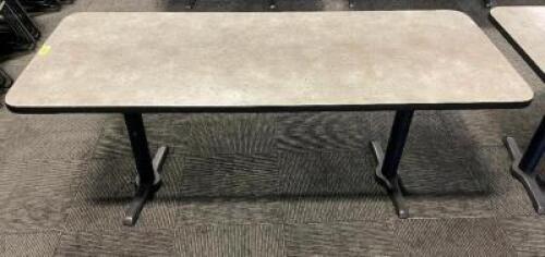 (2) 72" X 30" COMPOSITE TABLES W/ DOUBLE PEDESTAL BASE