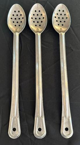 DESCRIPTION: (3) 18" PERFORATED STAINLESS SERVING SPOONS LOCATION: 6TH FLOOR QTY: 3