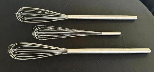 DESCRIPTION: (2) 36" AND (1) 24" STAINLESS WHISKS LOCATION: 6TH FLOOR QTY: 3