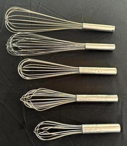 DESCRIPTION: (5) ASSORTED SIZED STAINLESS WHISKS LOCATION: 6TH FLOOR QTY: 5