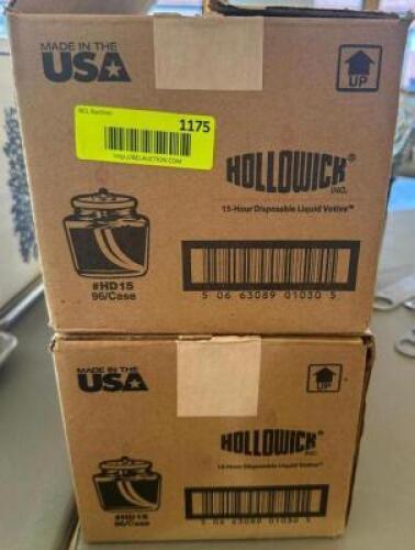 DESCRIPTION: (2) BOXES OF DISPOSABLE LIQUID VOTIVES BRAND/MODEL: HOLLOWICK LOCATION: 7TH FLOOR QTY: 2