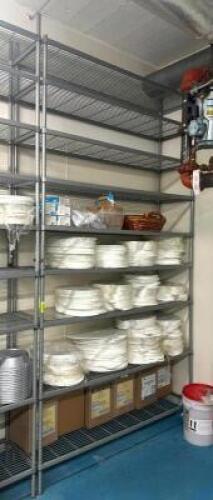 DESCRIPTION: 60" 9-TIER WIRE SHELVING UNIT SIZE: 60"X18"X108" LOCATION: KITCHEN QTY: 1
