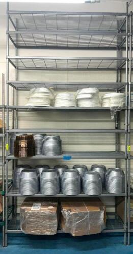 DESCRIPTION: 60" 9-TIER WIRE SHELVING UNIT SIZE: 60"X18"X108" LOCATION: KITCHEN QTY: 1