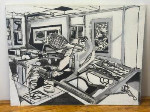 DESCRIPTION: OIL ON CANVAS BRAND / MODEL: UNKNOWN ADDITIONAL INFORMATION: SEE PHOTOS OF CLOSE UP OF PAINTING. SIZE: SEE PHOTOS THIS LOT IS: ONE MONEY