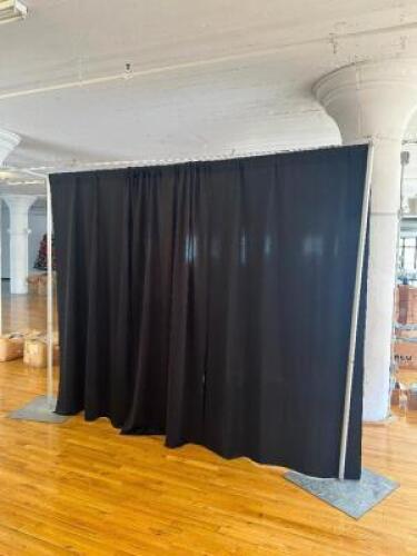 DESCRIPTION: 10 FT. PORTABLE CURTAIN / BACKDROP THIS LOT IS: ONE MONEY QTY: 1