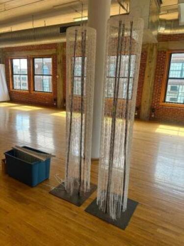 DESCRIPTION (1) SET OF METAL POSTS W/ BEADED DRAPES AND CENTER ROW OF BEADS. ADDITIONAL INFORMATION USED AD ENTRANCE AWING FOR WEDDING COUPLES. LOCATI