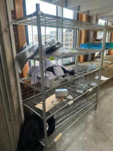 DESCRIPTION 60" X 24" FIVE TIER WIRE SHELF. SIZE 60" X 24: LOCATION FLOOR 8 QTY 1