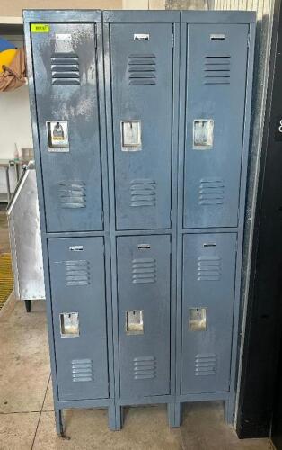 DESCRIPTION SIX GROUP METAL LOCKER SYSTEM LOCATION FLOOR 8 QTY 1
