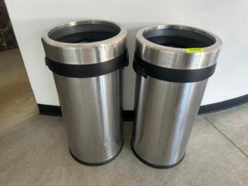 DESCRIPTION (2) STAINLESS BATHROOM WASTE CANS THIS LOT IS: SOLD BY THE PIECE LOCATION FLOOR 8 QTY 2