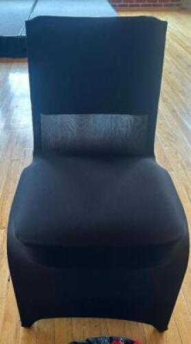 DESCRIPTION (30) BLACK LINEN CHAIR COVERS THIS LOT IS: SOLD BY THE PIECE LOCATION FLOOR 7 QTY 30