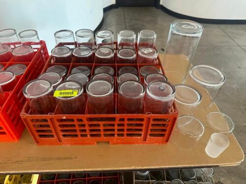 DESCRIPTION GLASS RACK W/ CONTENTS - ASSORTED GLASS VOTIVES THIS LOT IS: ONE MONEY LOCATION FLOOR 7 QTY 1