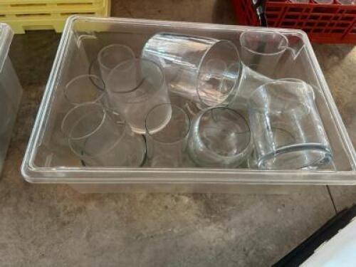 DESCRIPTION (3) PLASTIC CONTAINERS W/ CONTENTS - ASSORTED GLASS VOTIVES THIS LOT IS: SOLD BY THE PIECE LOCATION FLOOR 7 QTY 2
