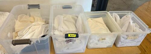 DESCRIPTION (4) ASSORTED BINS OF WHITE LINENS THIS LOT IS: ONE MONEY LOCATION FLOOR 6 QTY 1