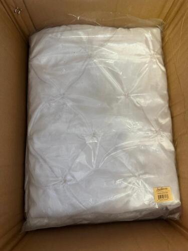 DESCRIPTION (1) BOX OF PLEADED WHITE TABLE CLOTHS THIS LOT IS: ONE MONEY LOCATION FLOOR 6 QTY 1