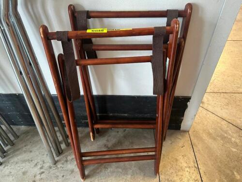 DESCRIPTION (2) WOODEN TRAY STANDS THIS LOT IS: SOLD BY THE PIECE LOCATION FLOOR 6 QTY 2