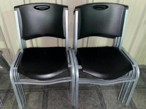 (8) LIFT TIME BLACK PLASTIC CHAIRS - STACKABLE