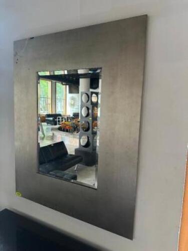 DESCRIPTION LARGE SILVER FRAMED MIRROR LOCATION FIRST FLOOR QTY 1