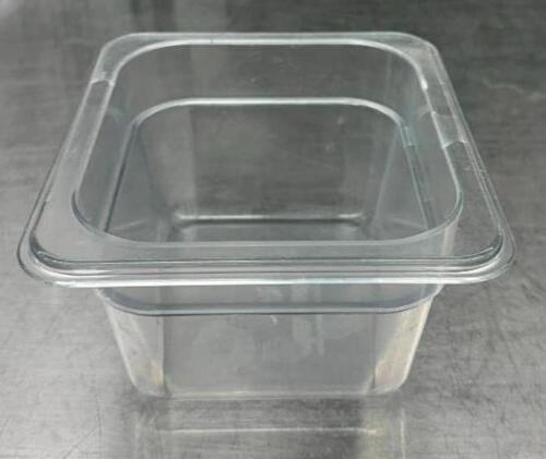 DESCRIPTION: (14) 1/6 SIZED PLASTIC PANS SIZE: 4" DEEP LOCATION: KITCHEN QTY: 14