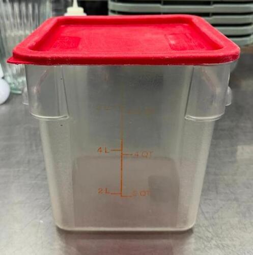 DESCRIPTION: (5) 8 QT. INGREDIENTS BINS WITH LIDS LOCATION: KITCHEN QTY: 5