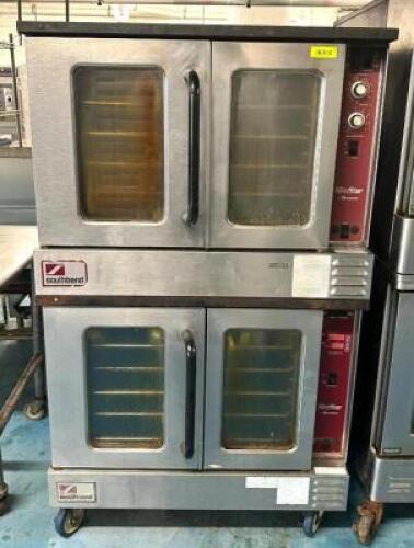 DESCRIPTION: DOUBLE-STACK CONVECTION GAS OVEN ON CASTERS BRAND/MODEL: SOUTHBEND LOCATION: KITCHEN QTY: 1