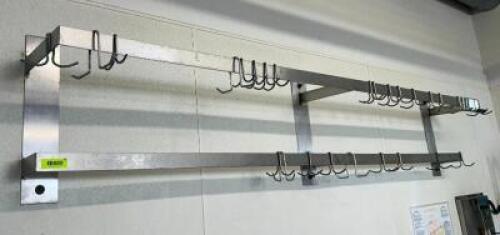 DESCRIPTION: 8' WALL MOUNTED STAINLESS STEEL POT RACK LOCATION: KITCHEN QTY: 1