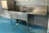 DESCRIPTION: 2-COMPARTMENT STAINLESS STEEL SINK WITH DOUBLE DRAINBOARDS INFORMATION: 26.5"X24"X14" COMPARTMENTS SIZE: 106" LOCATION: KITCHEN QTY: 1