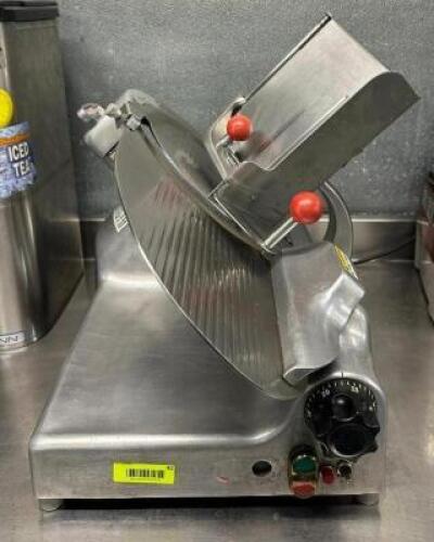 DESCRIPTION: 12" GRAVITY FEED SLICER BRAND/MODEL: BERKEL 909/1 LOCATION: KITCHEN QTY: 1