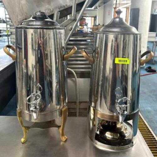 DESCRIPTION: (2) STAINLESS BEVERAGE DISPENSERS ON STANDS LOCATION: KITCHEN QTY: 2