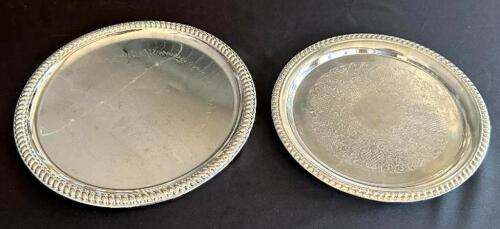 DESCRIPTION: (8) SILVER-PLATED SERVING TRAYS SIZE: (7) 14" AND (1) 12" LOCATION: 6TH FLOOR QTY: 8