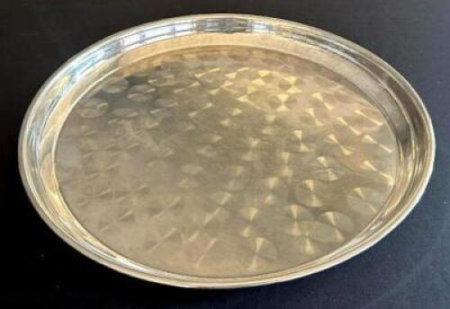 DESCRIPTION: (4) SILVER-PLATED SERVING TRAYS SIZE: 16" LOCATION: 6TH FLOOR QTY: 4