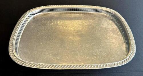 DESCRIPTION: (4) SILVER-PLATED SERVING TRAYS SIZE: 23.5"X18.5" LOCATION: 6TH FLOOR QTY: 4