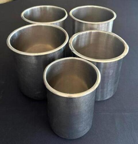 DESCRIPTION: (5) ASSORTED ROUND STAINLESS PANS LOCATION: 6TH FLOOR QTY: 5