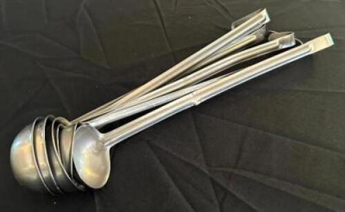 DESCRIPTION: (6) ASSORTED SIZED STAINLESS LADELS SIZE: (3) 2 OZ. (3) 1 OZ. LOCATION: 6TH FLOOR QTY: 6