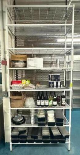 DESCRIPTION: 48" 8-TIER WIRE SHELVING UNIT SIZE: 48"X18"X108" LOCATION: KITCHEN QTY: 1